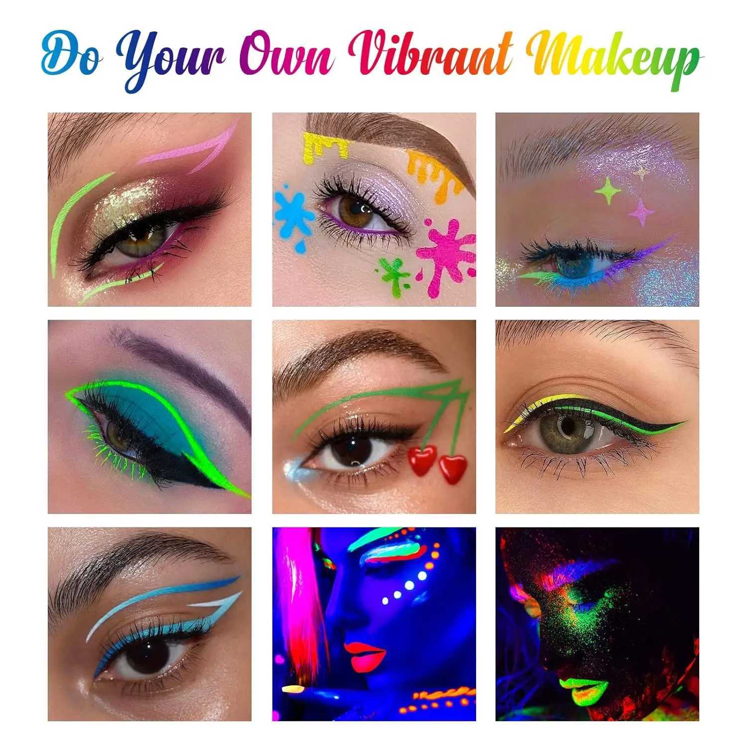 10 colors neon light bright eye shadow palette color eye shadow makeup pigment eye shadow tray matte shiny cosmeticsW241212