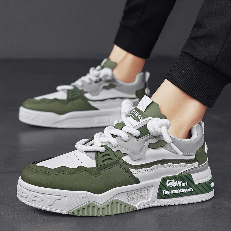 Casual Shoes Men Sport Shoes Brown Black Trendy Flat Heel Non-Slip Tennis Durable Platform Sneaker