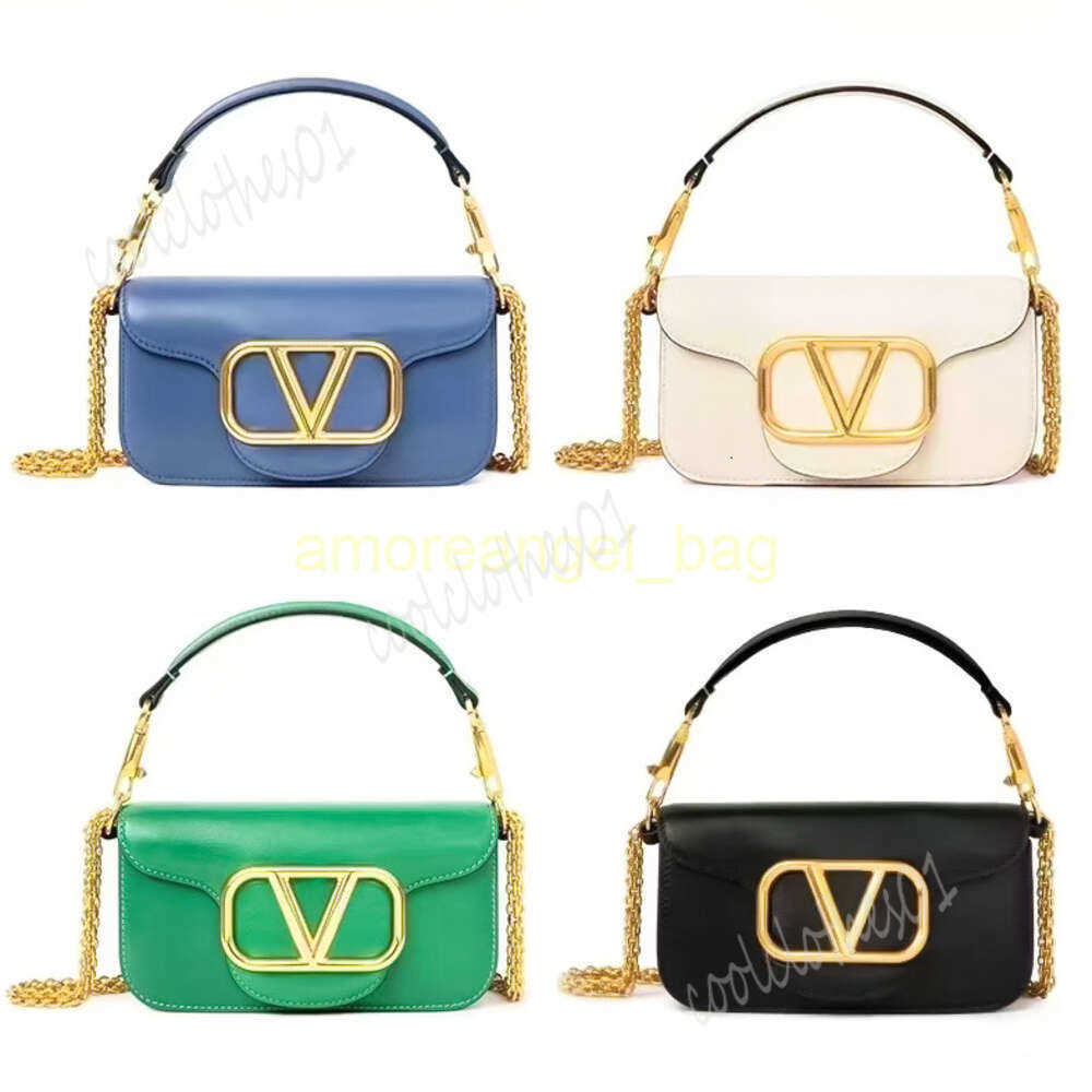 Designer Bag For Woman LOCO V The Tote Baguette Man Clutch Leather Rhinestone Shoulder Embroidery 2 Sizes Handbag Underarm 7a Flap Purse Crossbody Bags