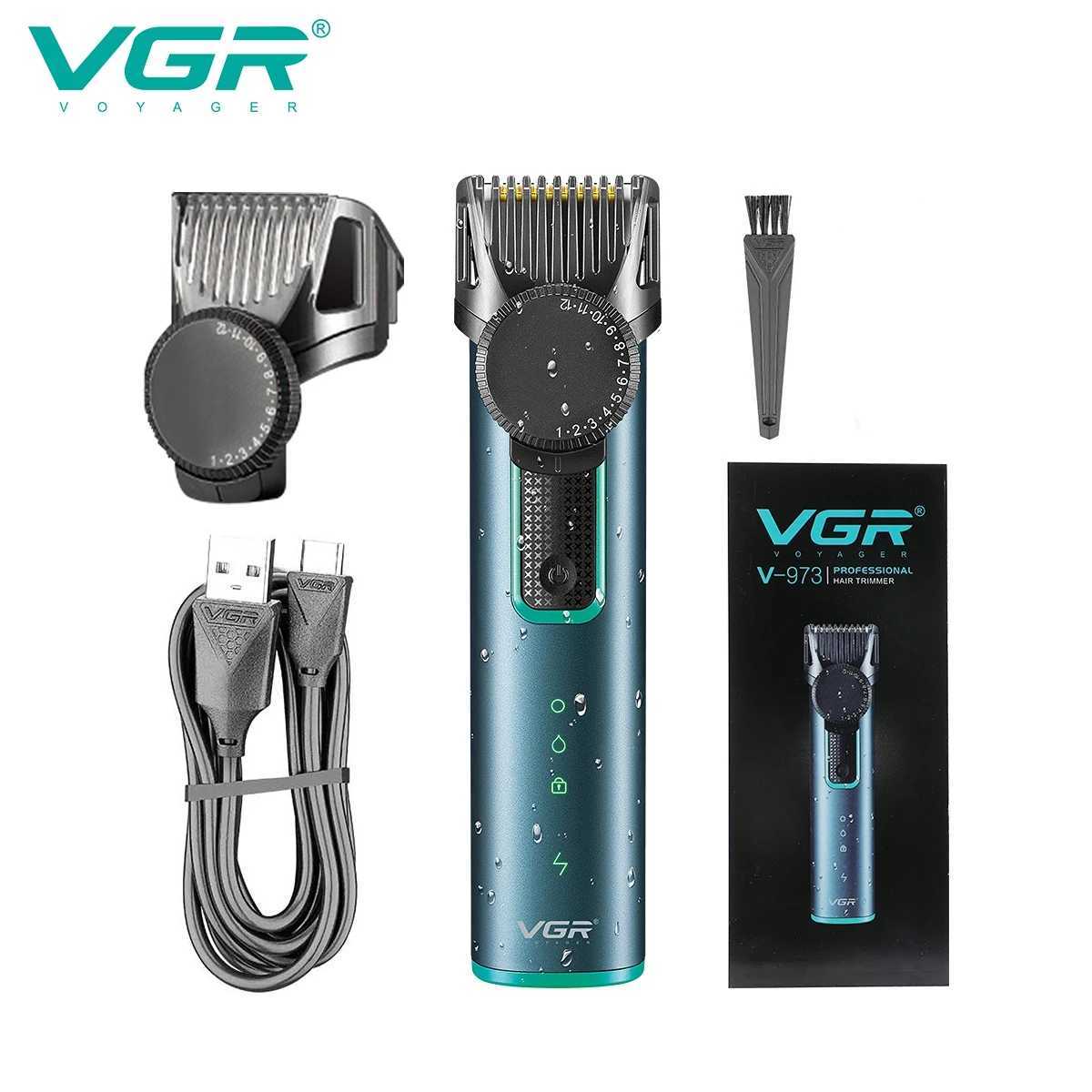 VGR Hair Trimmer Adjustable Hair Cutting Machine Waterproof Barber Hair Clipper Cordless Haircut Machine Trimmer for Men V-973 W241212