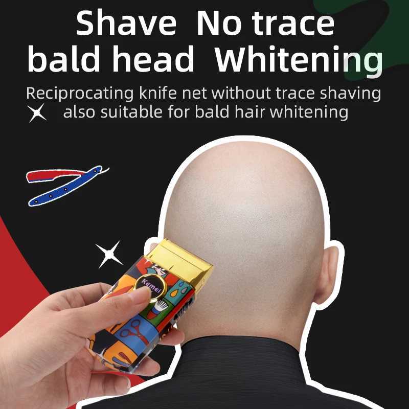 Kemei Titanium Double Foil Reciprocating Electric Shaver Professional Hair Clipper Shaver Mens Graffiti Pattern KM-RS7098 W241212