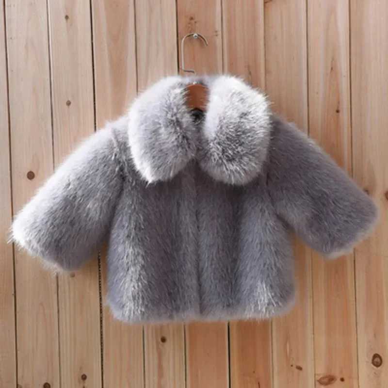 Boy Faux Fur Coats kid Winter Jackets Warm Hooded Children Fake Fox Girls Jacket Toddler Baby Coat Outwear TZ149XJ241211