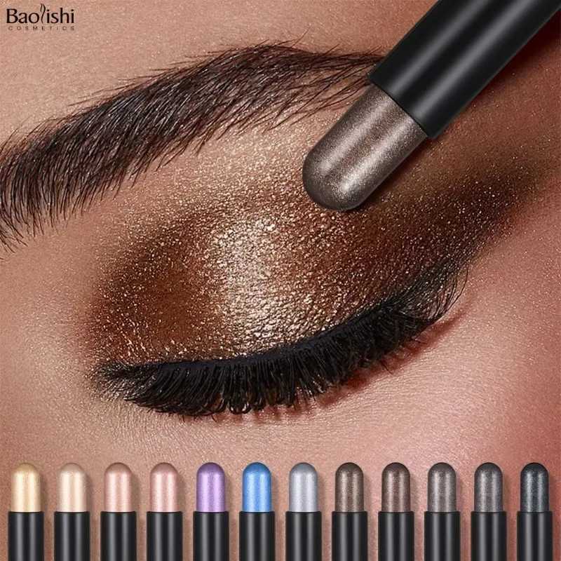 Smoky Dark Brown eye shadow Pencil Stick Waterproof Lescent Colorful Metallic Glitter eye shadow Highlighter Makeup ToolW241212