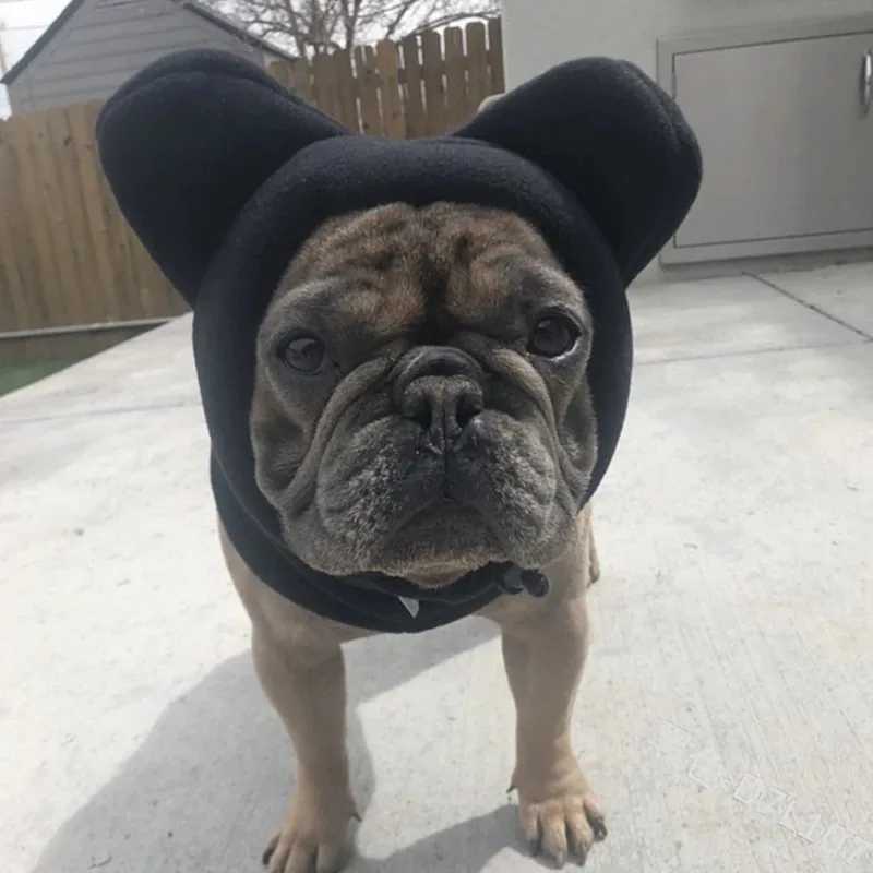 Cute Dog Wool Bat Hat Soft Adjustable French Bulldog Winter Hat Pet Supplies M241212