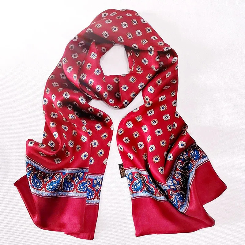 Dankeyisi natural silk scarf mens silk scarf autumn mens warm long silk high-quality neck scarf double-layer 241211