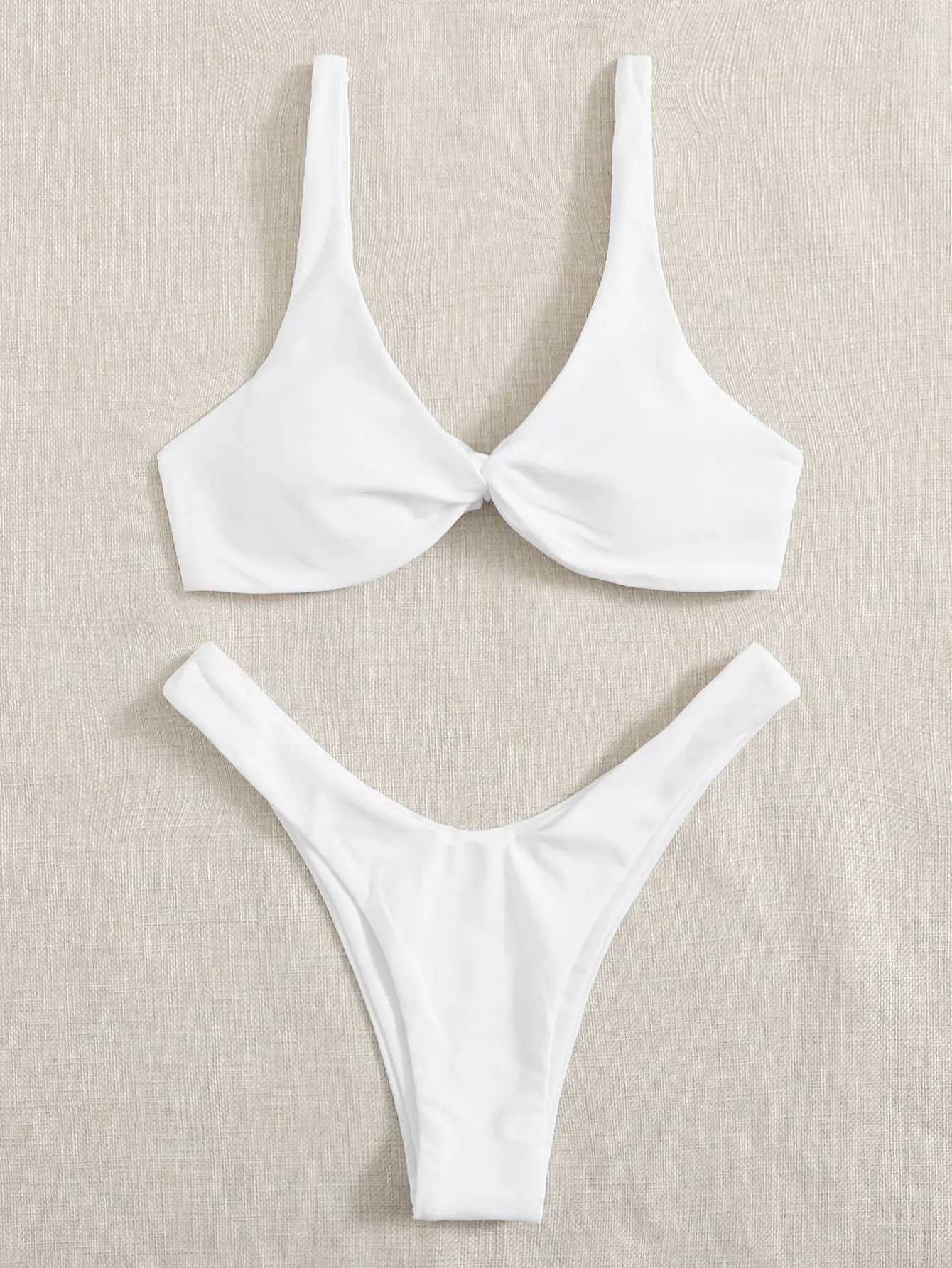 ZTVitality Solid Tie Sexy Bikini 2021 Hot Sa Padded Bra High g Bandage Push Up Bikini Set Brazilian Swimsuit Women SwimwearXJ241212