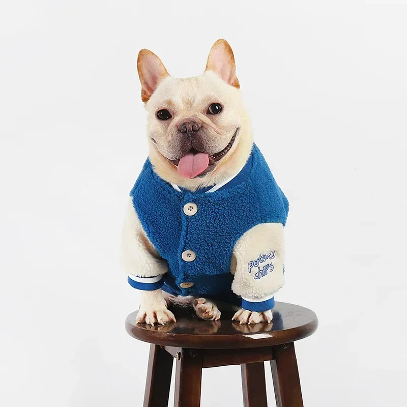 Fashion Pet Dog Clothes for Small Dogs French Bulldog Outfit Plush Jacket for Pet Puppy Coat Winter Warm Dog Jacket Pug Costume 241212