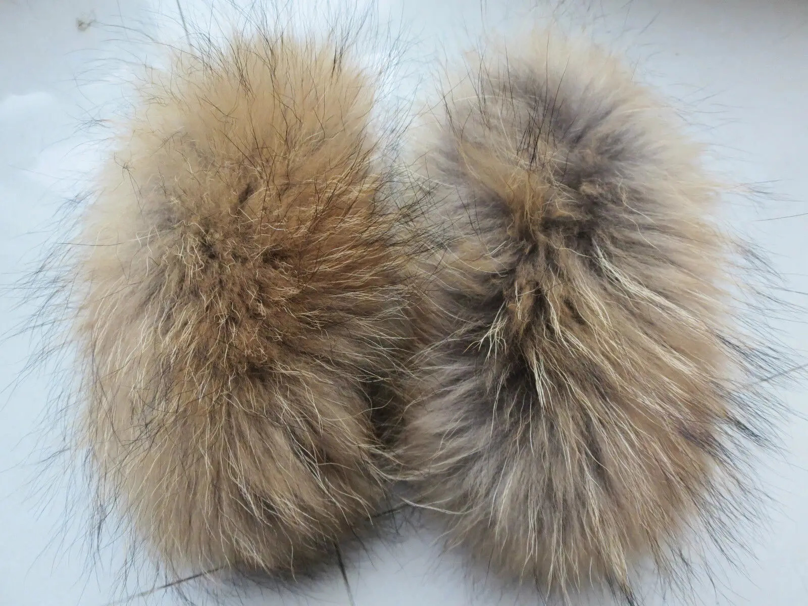 Womens real raccoon fur sleeves and cuffs warm in winter natural brown handmade 241212