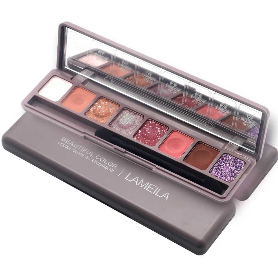 8-color eye shadow palette natural cool color low saturation matte eye shadow tray brown cosmetics with free brushesW241212