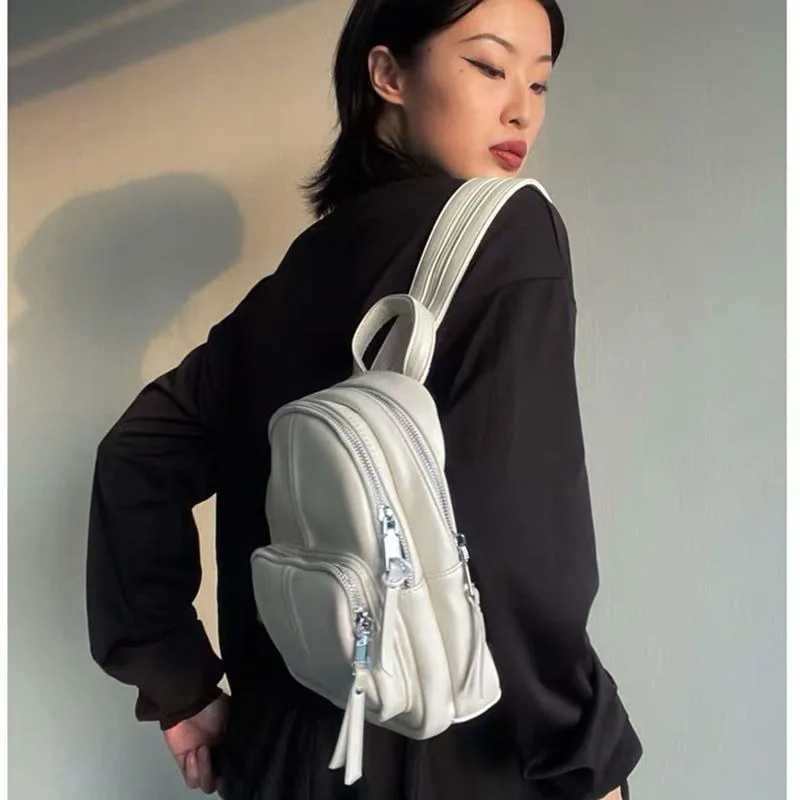Backpack Fem New Style Fi Brand All-mah Go Out Ins Shoder Bag Ch Pack Korean Versi Soft Leather Z241212