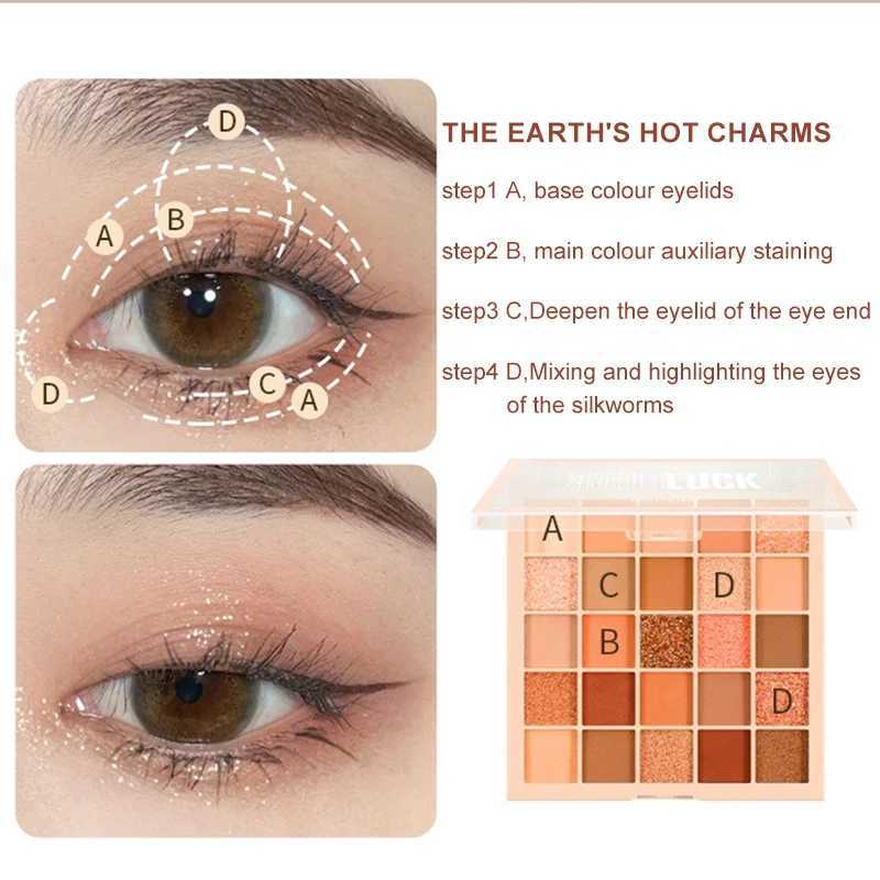 25 color professional eye shadow palette eye shadow flash durable eye shadow tray Korean makeup palette beginner eye shadowW241212