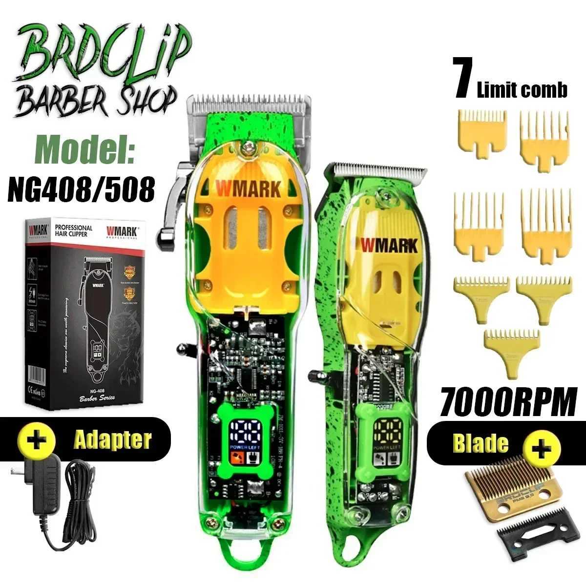 NG-408 NG-508 NG-995 Professional WMARK Hair Clipper Kit Electric Shaver Mens Hair Clipper Mens Trimmer M241212