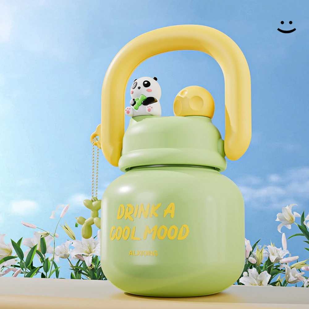 Large capacity with straw belly cup 316 stainless steel inlay and cold water cup splash bowl student travel Y241211