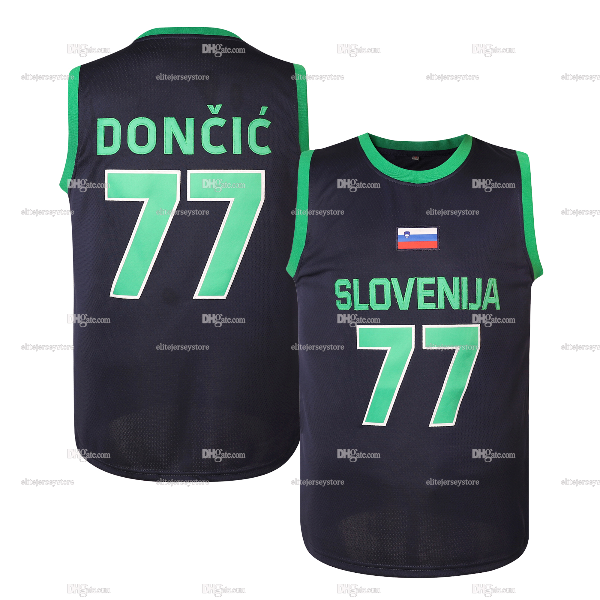 In stock 77 Doncic Basketball Jersey Christmas Gift 100% Stitched Fast Shipping Grey Embroidered Letter Number Design