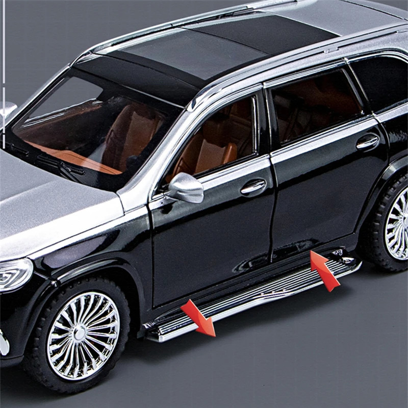 1 24 Maybach GLS GLS600 Alloy Luxy Car Model Simulation Diecasts Metal Toy Vehicles Car Model Sound and Light Childrens Toy Gift 241212