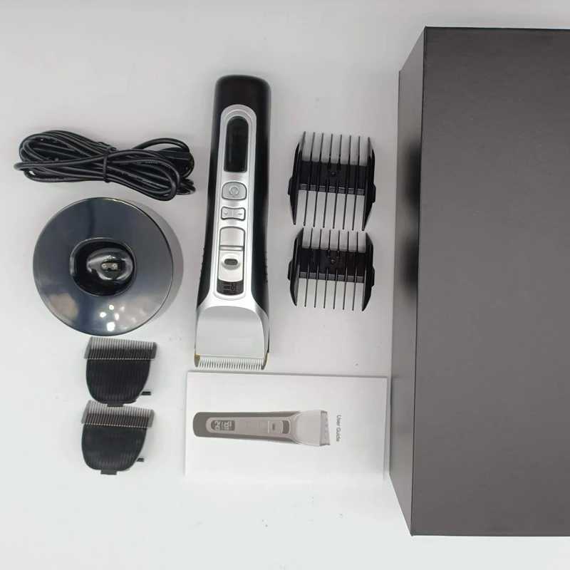 Hair Clipper USB Rechargeable Hair Trimmer Titanium Ceramic Blade LCD Professional Strong Power Salon Hair Cutting Machine M251029