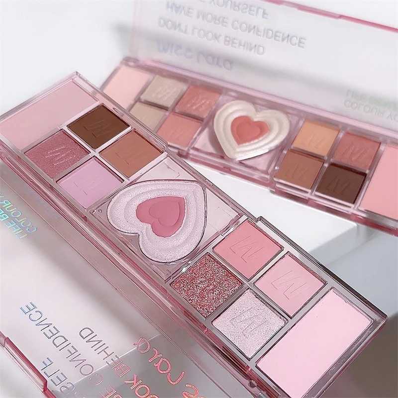 12Colors Love Heart Pink Eyeshadow Palette Natural Cool Tone Low Saturation Matte Eyeshadow Pallet Brown Korean Makeup CosmeticW241212