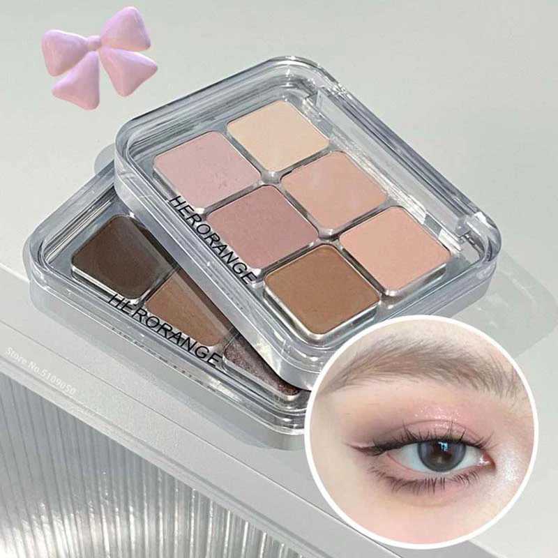 Grey Rose Shimmer Matte Eyeshadow Palette 6 Colors Glitter Earth Color Low Saturation Eye Shadow Pigment For Lasting CosmeticsW241212