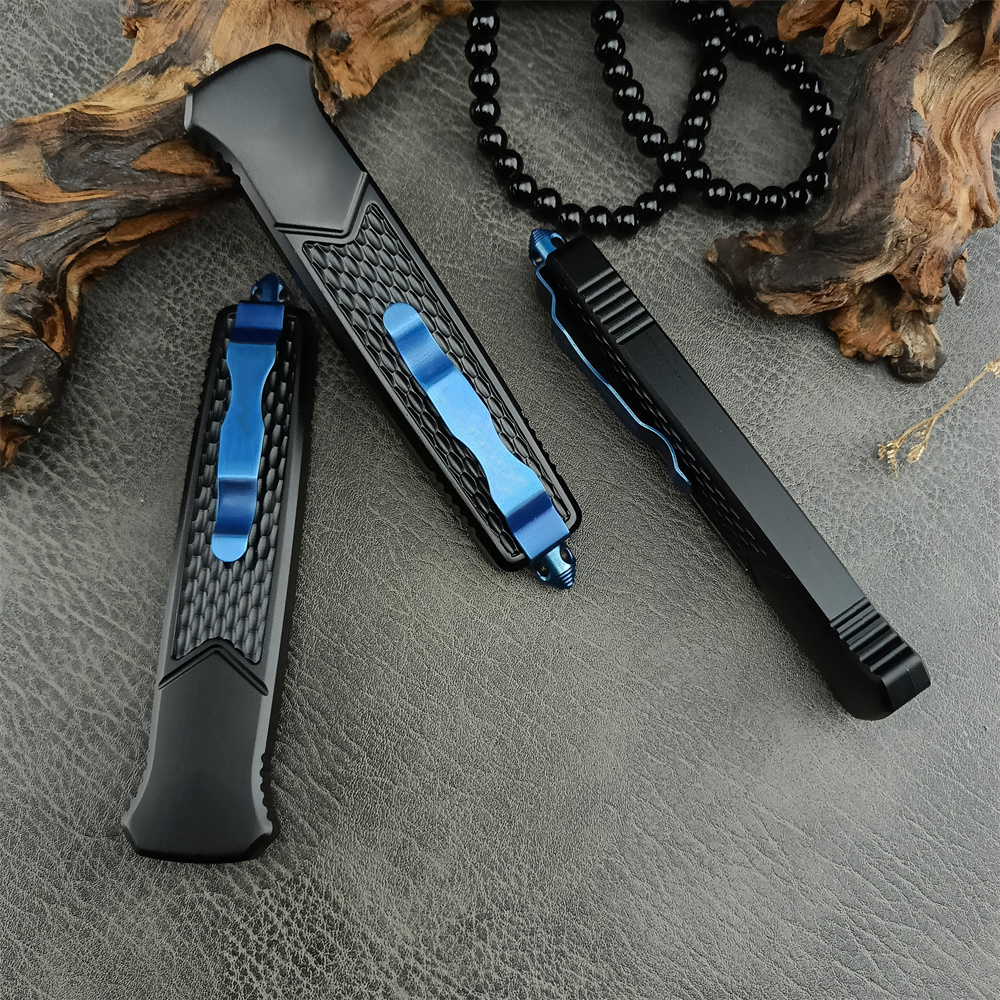 BM Damascus/D2 Steel Assisted Pocket Knife High Quality Aluminum Handle EDC Outdoor Camping Tools Hunting Survival Knives Christmas Gift 3300 3370 340