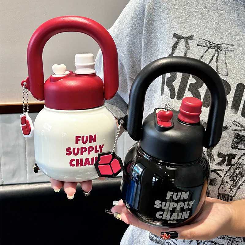 New Teapot Insulated Cup 316 Stainless Steel Cute Portable Large Capacity Straw Belly Cup Space Cup Tea Separation Y241211