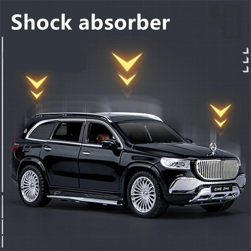 1 24 Maybach GLS GLS600 Alloy Luxy Car Model Simulation Diecasts Metal Toy Vehicles Car Model Sound and Light Childrens Toy Gift 241212
