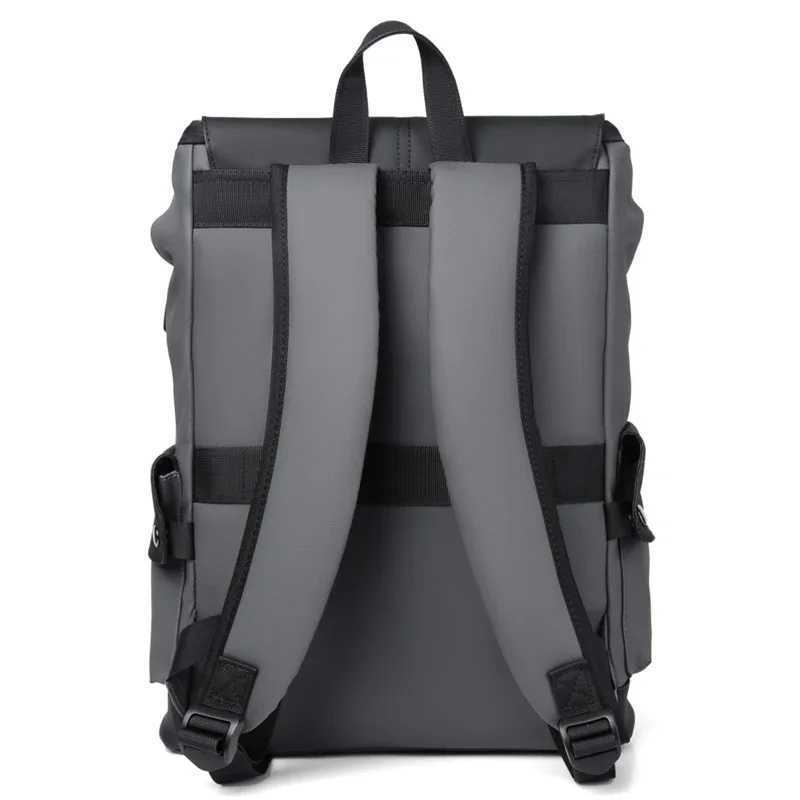 High Quality PU Leather Waterproof Mens Laptop Backpack Large Cputer Backpack for Business Urban Man Backpack USB Charging Z241211