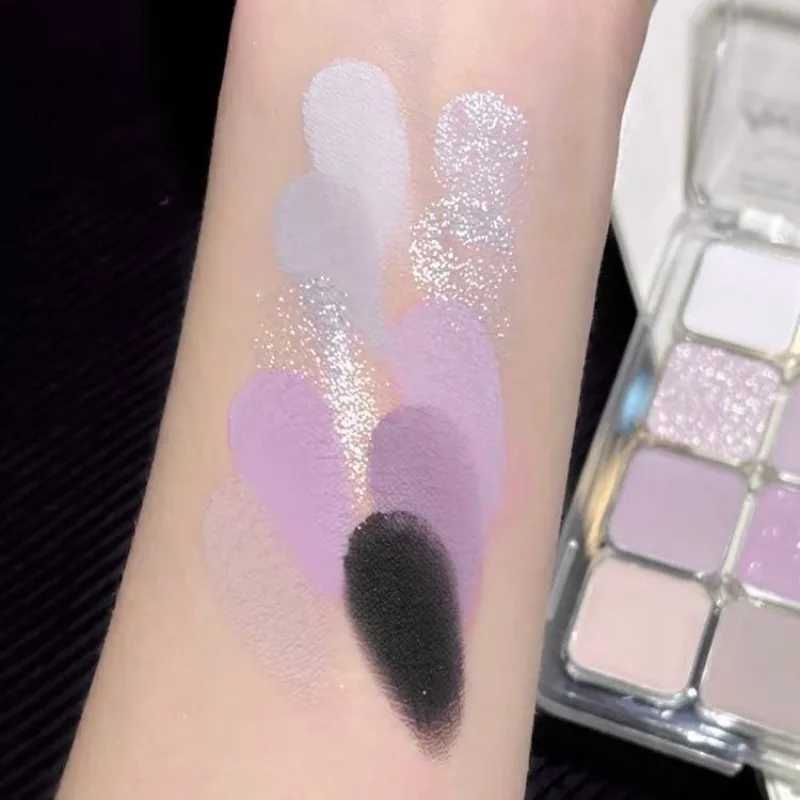 Blue pink glass eye shadow palette matte South Korea low saturation eye shadow long-lasting shiny eye shadow cosmeticsW241212