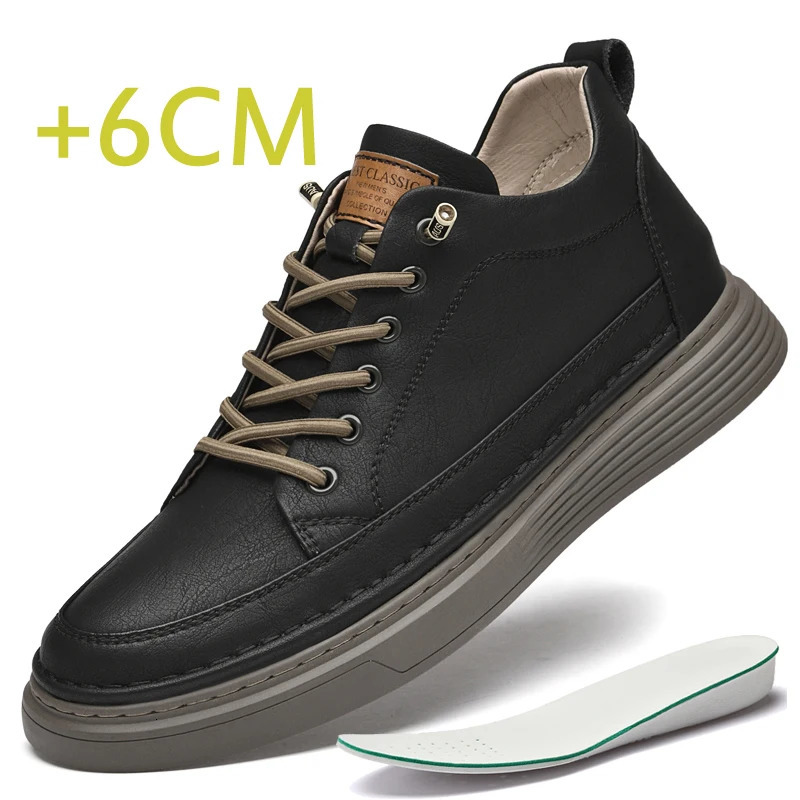 Highquality Spring Height Increase Shoes Heightening Elevator Men Insole 6CM Sneakers Sport 241211