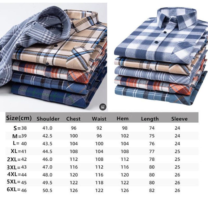 Men's Cotton Polished Plaid Shirt Long Sleeve Autumn Casual Business Pure Cotton Shirt Men Casual Shirts Fashion Tops Coats