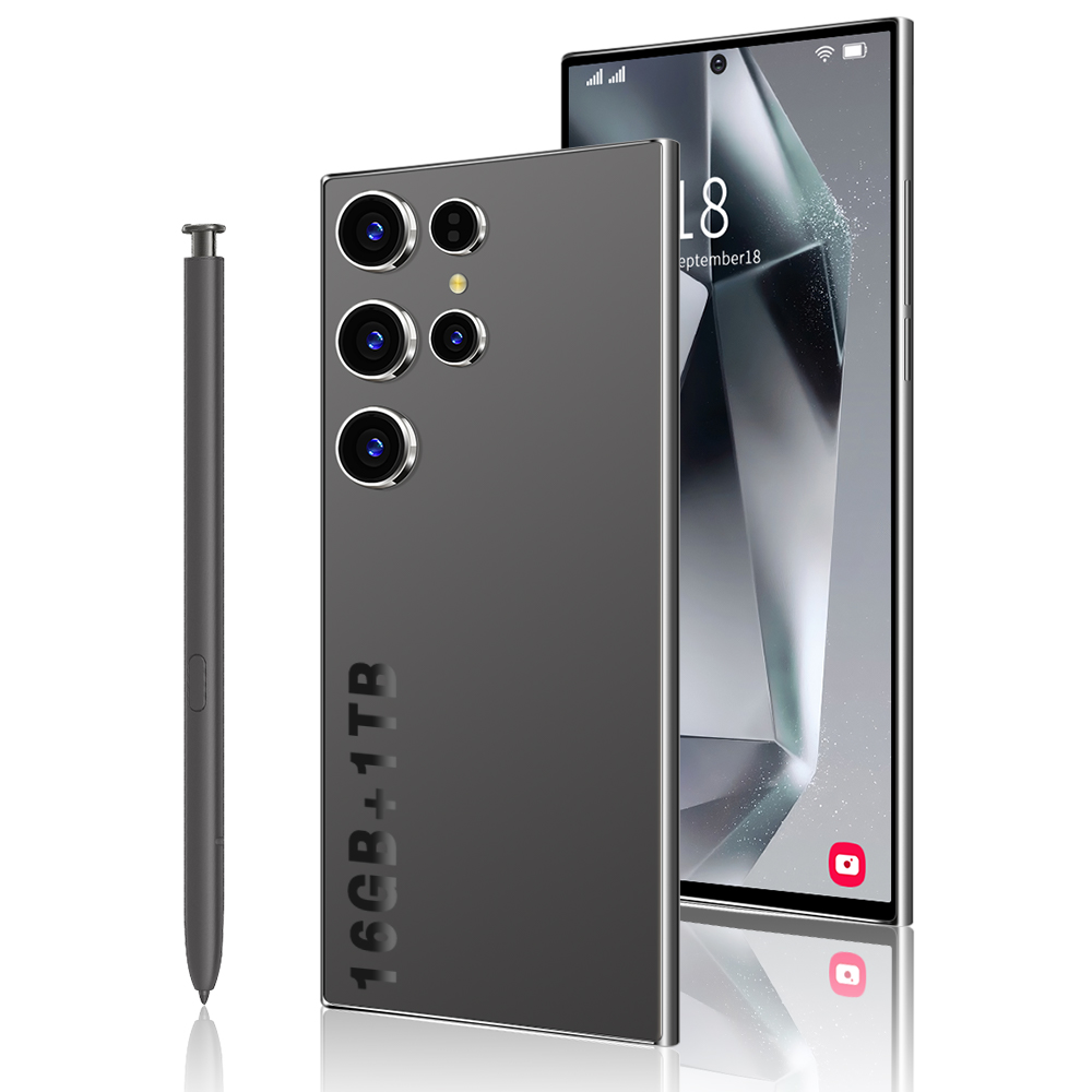 S24 Ultra Smartphone 5G Android Original Cell Phone 7.3 HD 16Gb+1Tb Dual Sim Cellphones 8800Mah Face Unlock Smart Mobile Phones