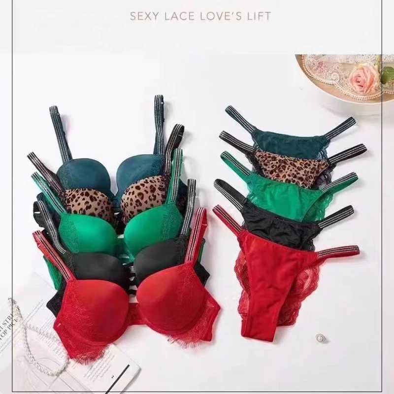 Push Up Underwear With Bulge Bralette Rhine Lingerie Pitted Bra and Panty Set for Women Seamless Brassiere Gathering ChestXJ241212