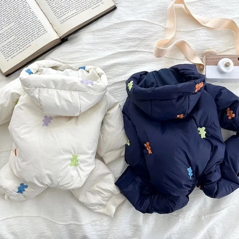 Dog Apparel Pet Four Legged Parks Teddy Jumpsuit Embroidered Coat Autumn And Winter Clothing Small Yorkshire Puppy HF69