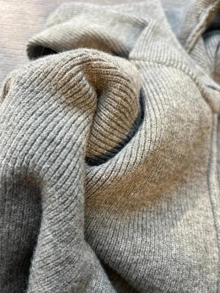 Womens Hoodies Knitted For Women Vintage Casual Fashion Sweatshirts Solid Loose Long Sleeve Zipper 2024 Autumn Winter