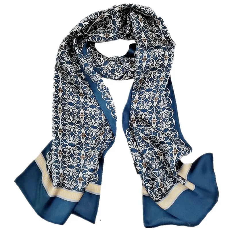 Dankeyisi natural silk scarf mens silk scarf autumn mens warm long silk high-quality neck scarf double-layer 241211