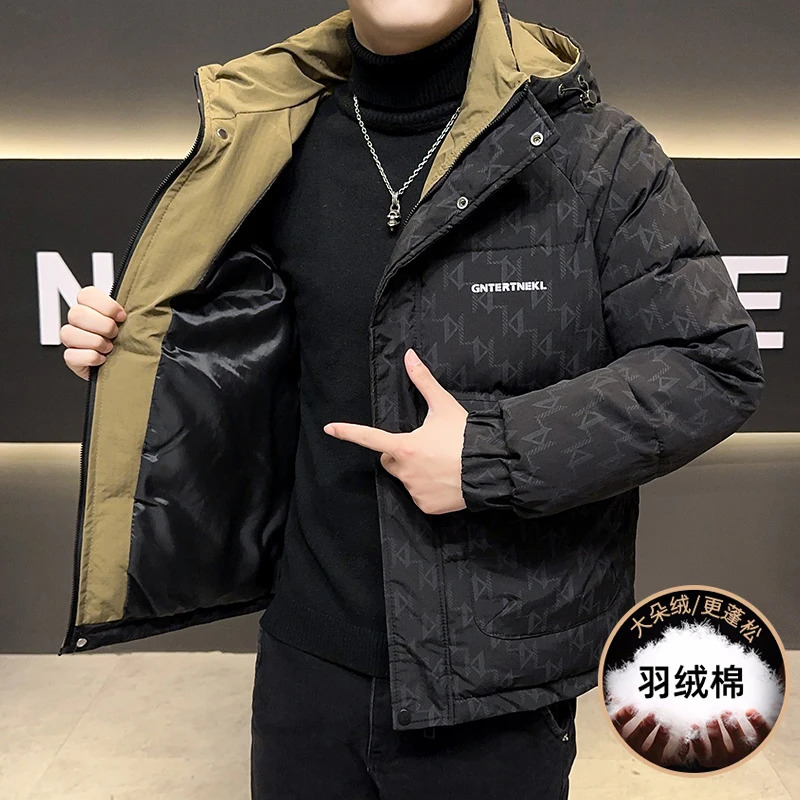 High quality winter white duck down jacket mens hooded puff jacket thick bread jacket warm pad jacket 241210