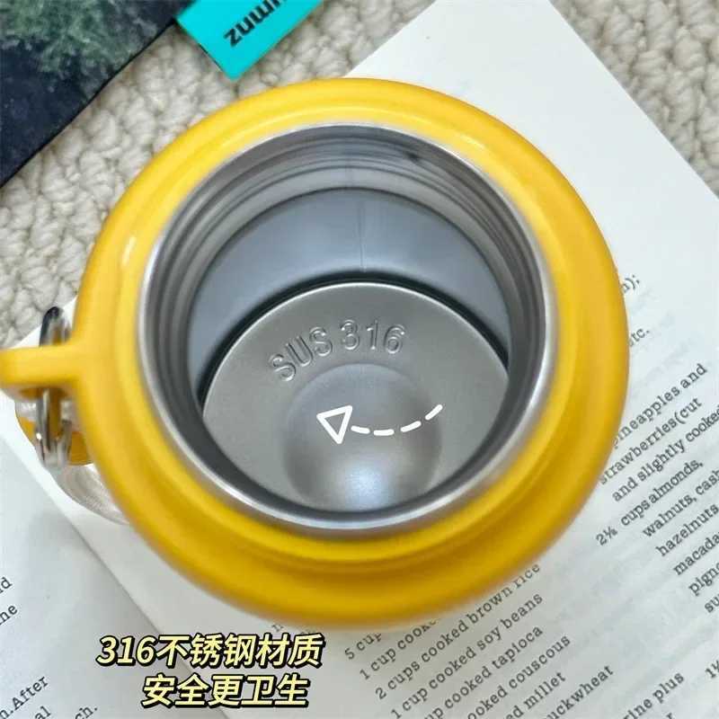 New color cartoon hot-dip galvanized stainless steel water bottle suitable for children aged 6 to 12 high-quality and cute school use Y241211