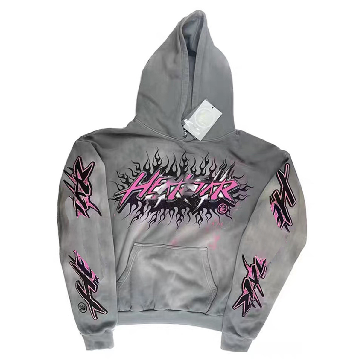 Helllies Starly Hoodie Trend Fashion Vintage Hip Hop Street Hooded Sweatshirt Designers Star Shirt Sleeve Pullover Womens Washed Hello Star Sweatpants B6f