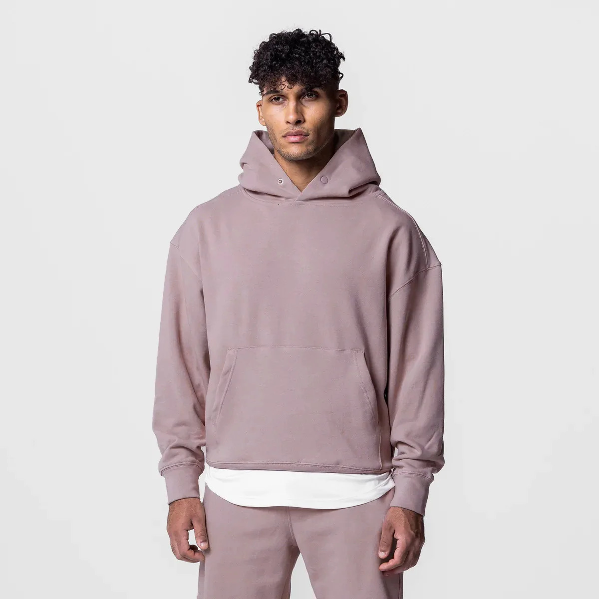 Mens thick cotton hooded training set casual sports zipper top with pants sportswear gym running track and field clothes 241211