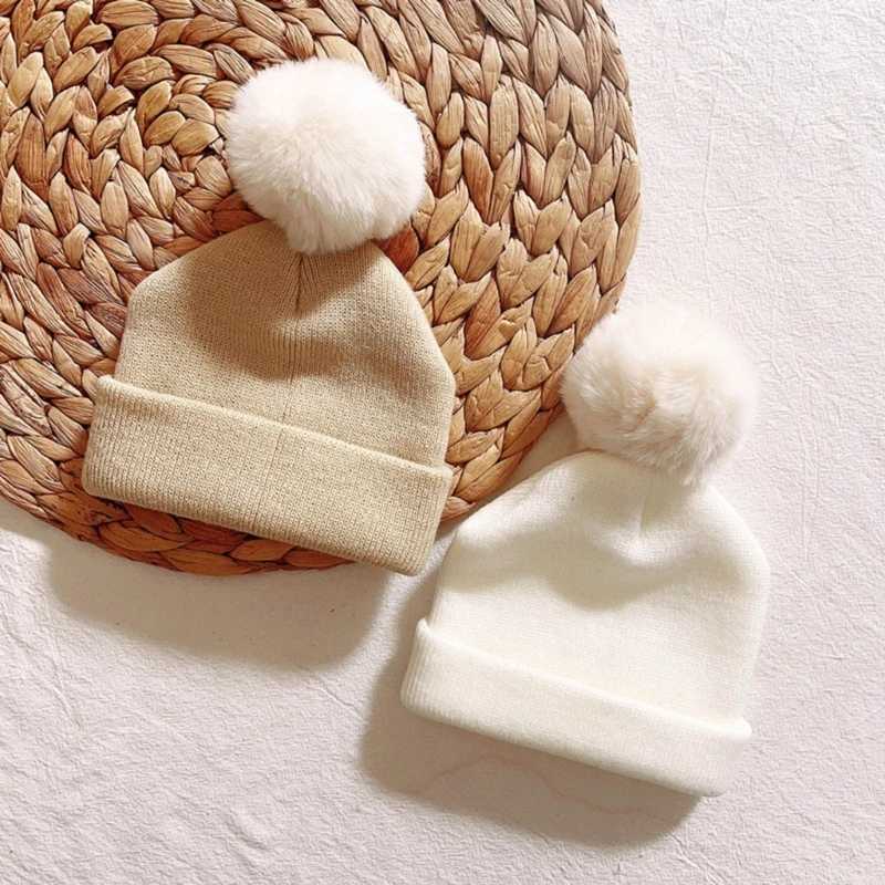 Winter Knit Baby Hat Warm Beanies for Boys Girls Infant Toddlers Baby Beanies with Single Pompoms for 6 Months to 2 YearXJ241213