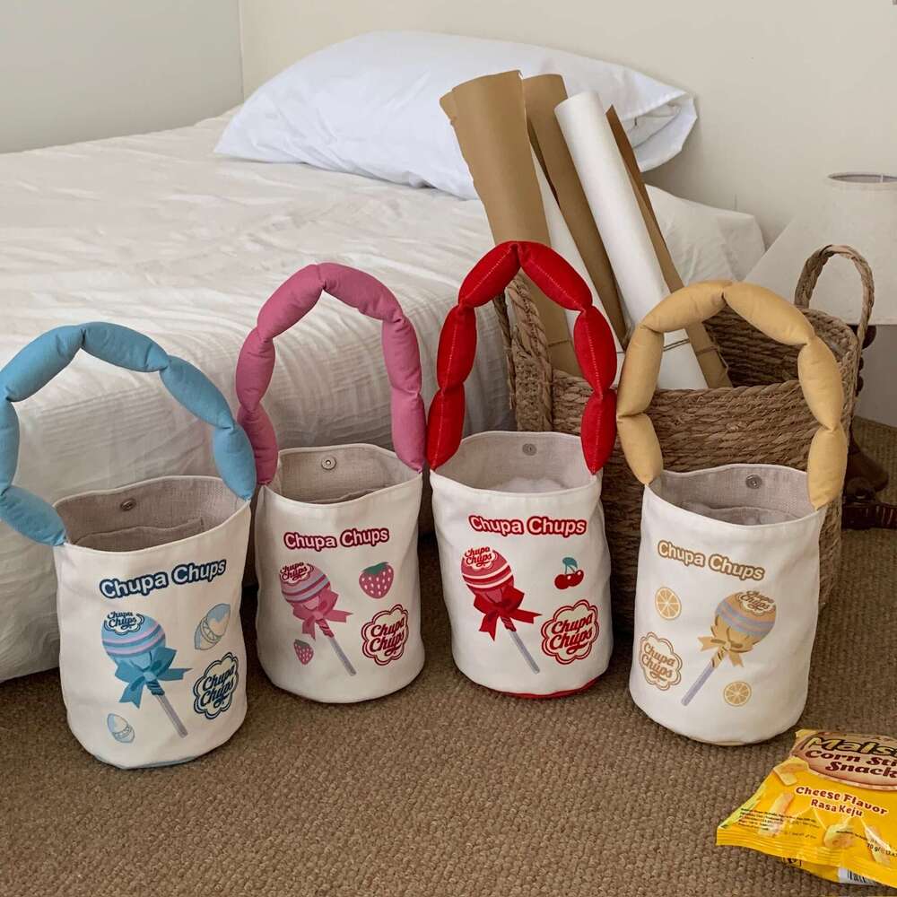 Treasure Bead New Canvas Small Design, Handbag, Underarm Women's Bucket Bag, Student Bag