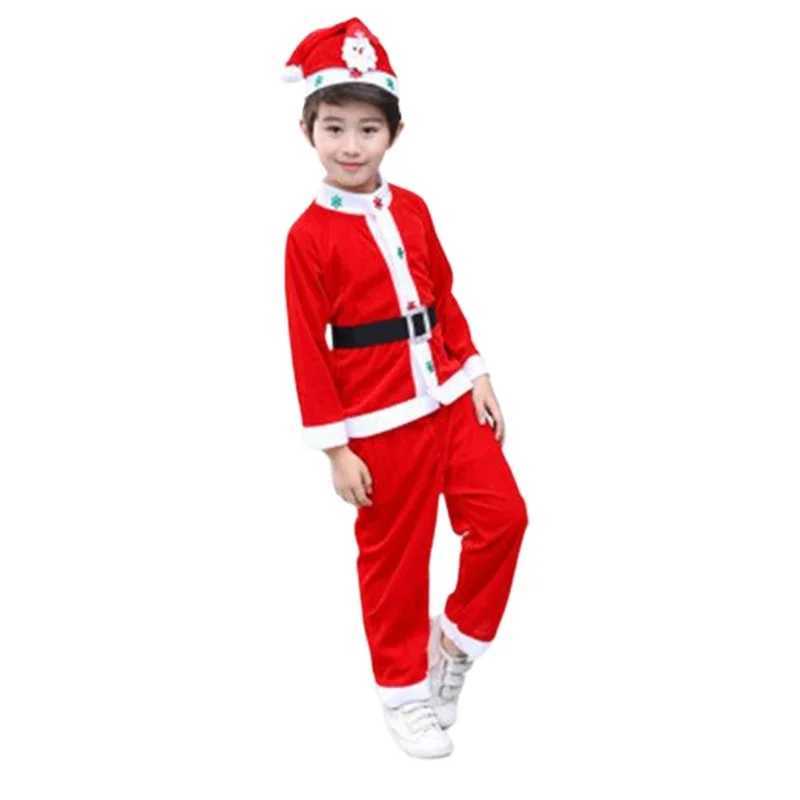 Baby Girls Boys Christmas Cosplay Santa Claus Costume For Kids Xmas Clothes Party Dress/Pants+Tops+Hat+Belt Child New Year Outfit W241213