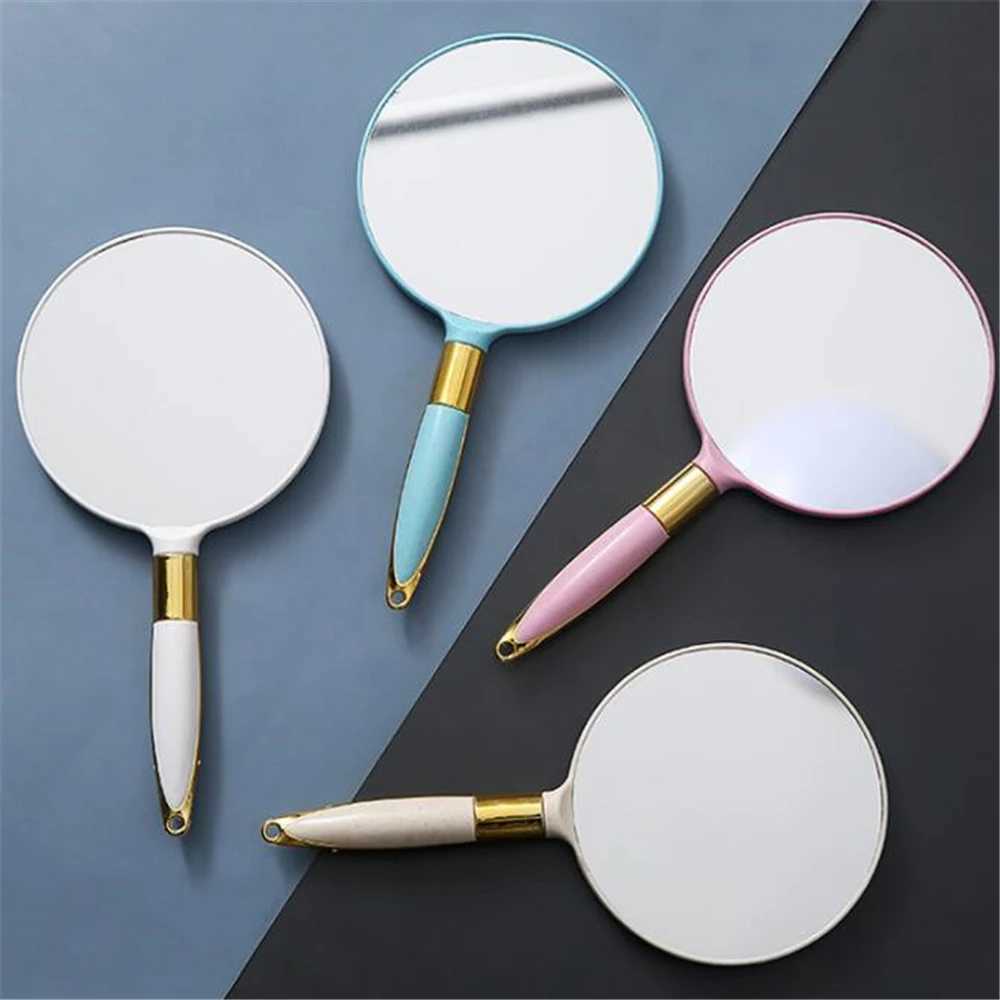 Vintage Handheld Makeup Mirror Vanity Hand SPA Salon With Handle Cosmetic Compact for WomenXJ241213