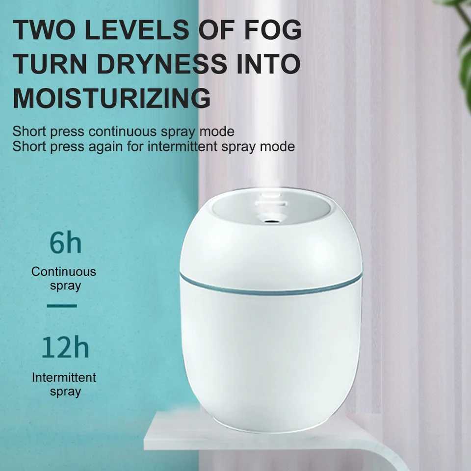 New 200ml Air Humidifier Car Aroma Diffuser Mini USB Essential Oil Diffuser Car Purifier Aroma Anion Mist Maker with LED LampXJ241213
