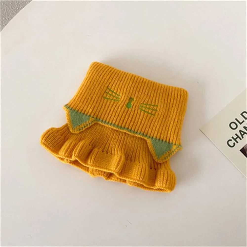 Scarves Wraps Winter Warm Plush Baby Scarf Cute Caroon Bears Boy Girl Newborn Toddler Faux Fur Children Cross Neckerchief H241213