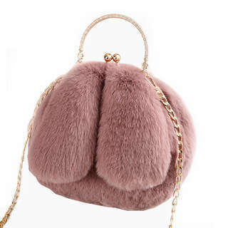 Rabbit ear hand-held, single shoulder, crossbody, clip on bag, autumn and winter chain bag