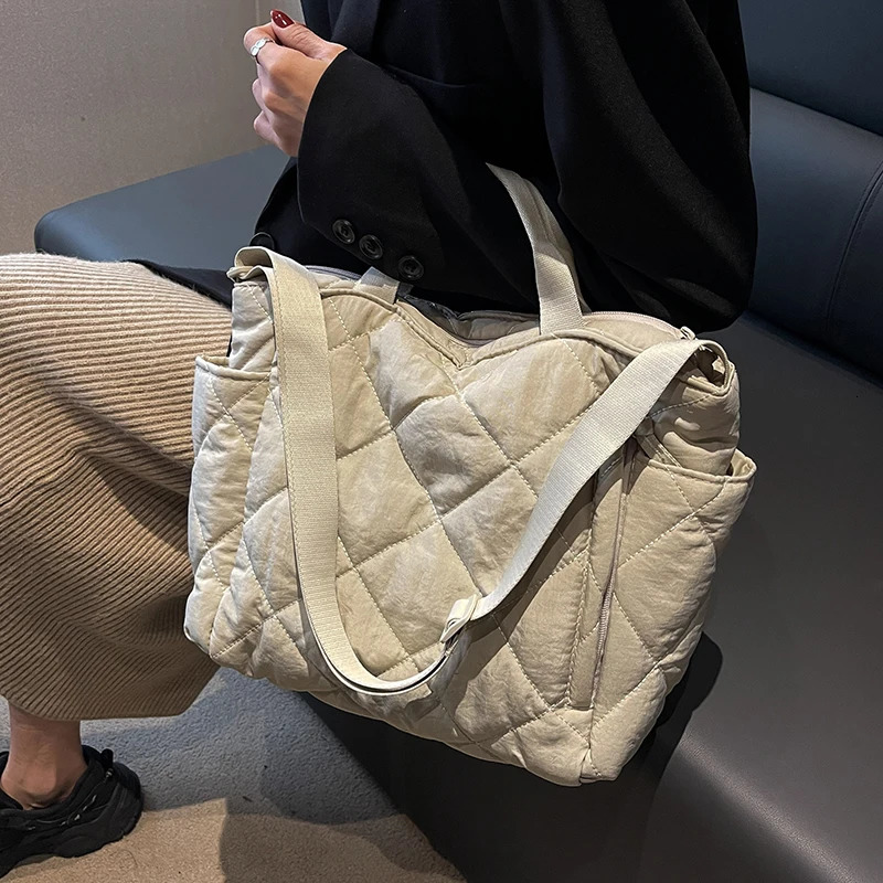 Large capacity Tote Bags for Women Shoulder Side Bag Fashion Space cotton Shopper Shopping Bags cute Ladies Winter 241205