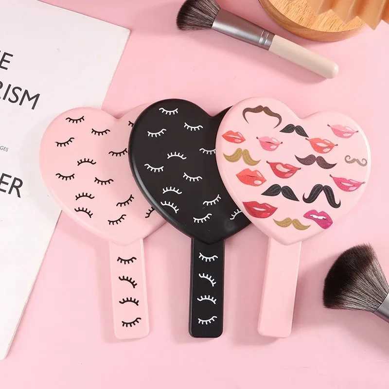 1 Pcs High Definition Handheld Heart-shaped Eyelash Mirror Eyelash Inspection Mirror Makeup Gadgets Vanity Mirror Girl GiftsXJ241213