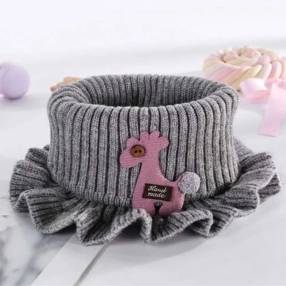 Scarves Wraps Baby Cartoon Knit Scarfs Knitted Scarf Wool Outdoor Scarves Warm Scarves Multiple Olors Ruffle Neck Kids High Quality H241213