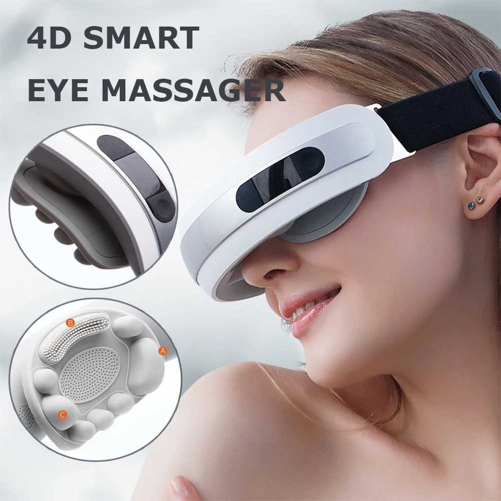 4D intelligent eye massager electric eye care device with heat stress therapy massage heat compression used for relaxation and reducing eye fatigue W2