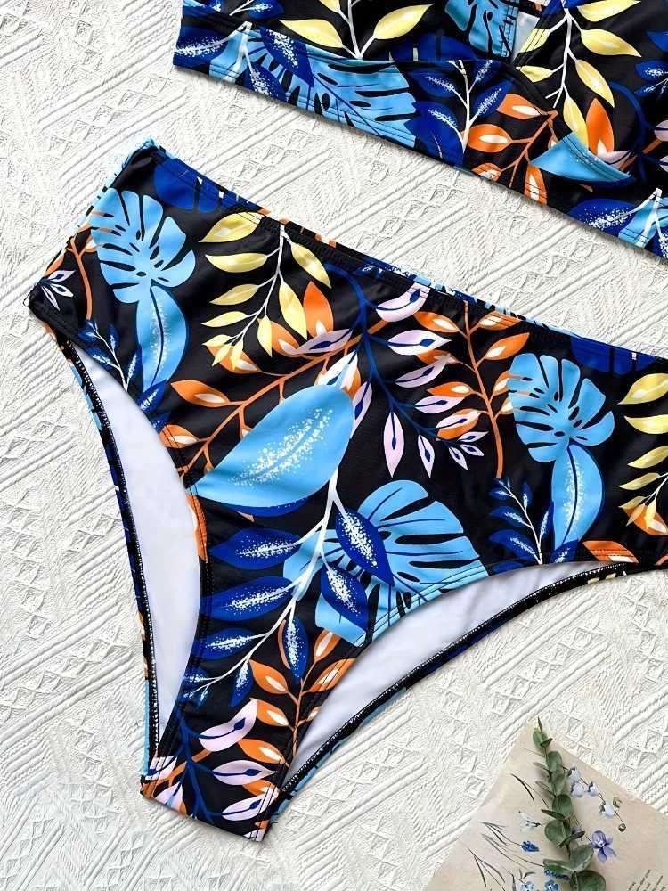 2024 Large Size opard Bikinis Two Pieces High Waist Swimsuit Women Halter Swimwear Fa Bathing Swimming Suit BeachwearXJ241212